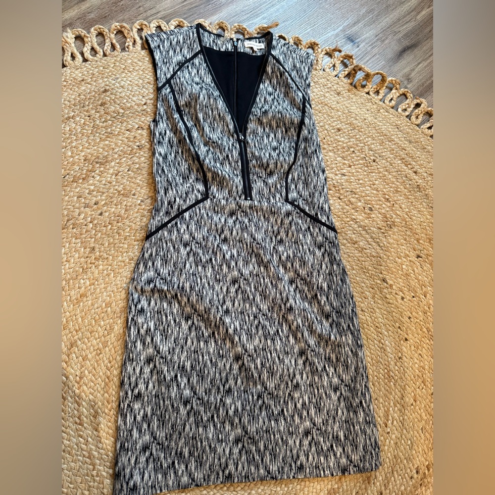 Rebecca Taylor Midi Dress front zip closure size 6